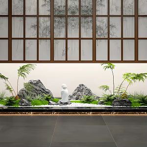 Indoor Landscape Landscaping Stone Plant Landscaping Stone 3d model