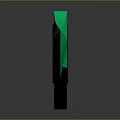 TAC-10 Tactical Knife With Green Blade Black Handle Circular Design And Reflective Surface