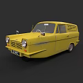 Yellow Vintage Delivery Van With Express Delivery Sign And Classic Design