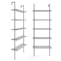 Modern Bookshelf With Gold Metal Frame And Clear Glass Shelves Design