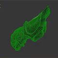 Biological Organ Structure With Soft Hair And Green Glowing Cracked Surface Design