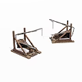 Ancient Wooden Siege Engines Replica Models With Traditional Structure Design 3d model