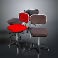 Colorful Swivel Office Chairs With Padded Seats And Metal Bases