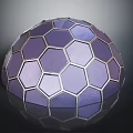Purple Hexagonal Geometric Pattern Hemisphere With Shiny Reflective Surface Design
