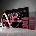 GKAL Letter Display With Pink Wavy Decorations And Flower Bouquet On Black Background
