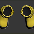 Yellow Boots With Gold Ruffled Upper And Gray Soles Stylish Design For Fashion