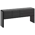 Poliform simple European solid wood marble end view table 3d model