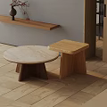 Natural Sofa and Coffee Table Set with Round Stone Top and Wooden Star Shaped Base