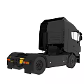 Black Functional Utility Truck With Modern Cab And Front Grille Wheels 3d model