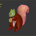 Cute Orange White Squirrel Game Movie Character Holding White Cup Sitting On Dark Background