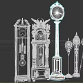 Floor clocks, mechanical clocks, desk clocks and clocks 3d model