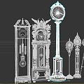 Floor clocks, mechanical clocks, desk clocks and clocks 3d model