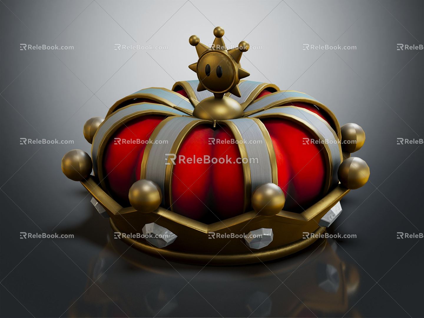 Modern Crown Red Crown Crown 3d model