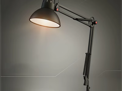 Black Adjustable Desk Lamp With Illuminated Shade For Modern Home Office Study 3d model