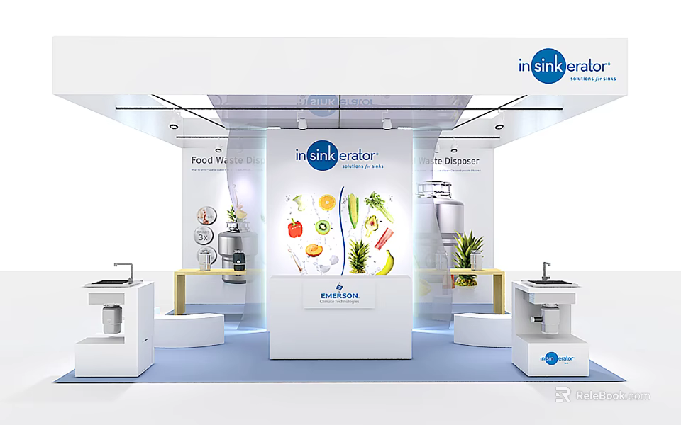 in-airlator Exhibition Booth With Food Waste Disposer And Fruits Vegetables 3d model 