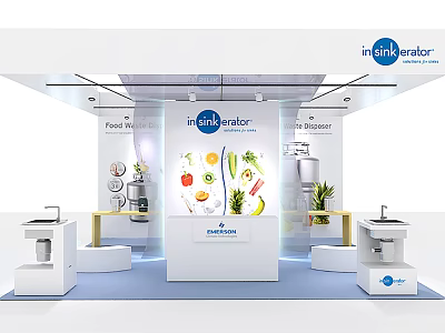 in-airlator Exhibition Booth With Food Waste Disposer And Fruits Vegetables 3d model