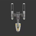 Futuristic Spaceship Design With Yellow And White Exterior And Mechanical Details