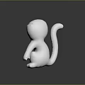 Smooth Silver Surface Animal Sculpture Standing Pose with Reflective Shine on Dark Background