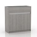 Sleek Modern Gray Wood Grain Storage Cabinet With Simple Design And Functional Structure