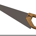 Hand Saw With Sharp Metal Blade And Wooden Handle Design