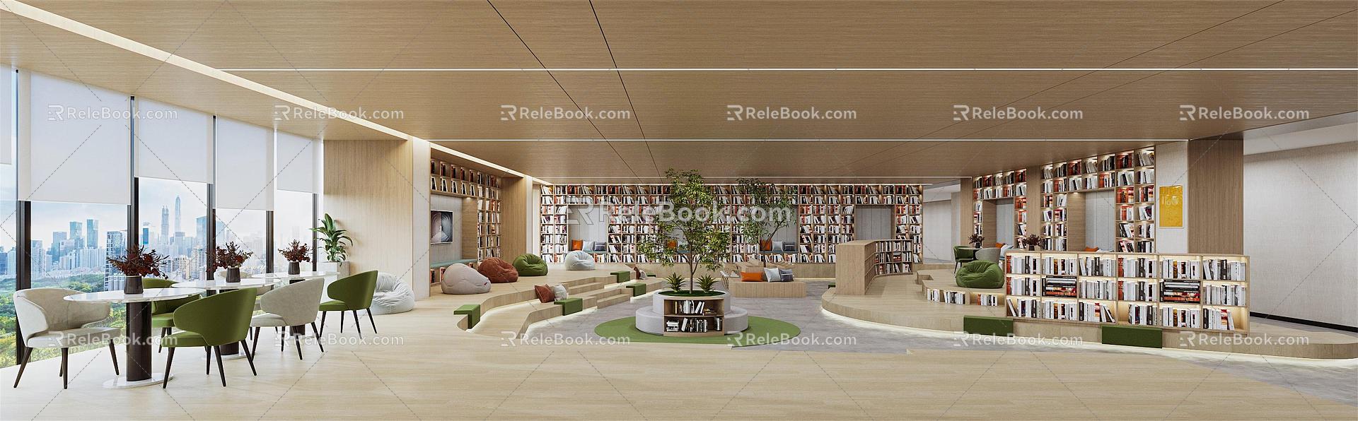 Modern Library Book Bar 3d model