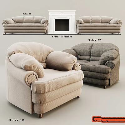 Modern Various Style Fabric Sofa Designs with Armrest Cushions and Neutral Colors 3d model