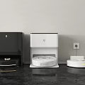 Smart Machines Featuring Black White Robot Vacuum Base Station And Circular Charging Dock