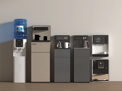 Kitchen Appliances Featuring Various Styles Of Water Dispensers For Home Kitchen Use 3d model