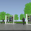 Outdoor Scientific Achievements Exhibition Display Shelf With Beijing University Science