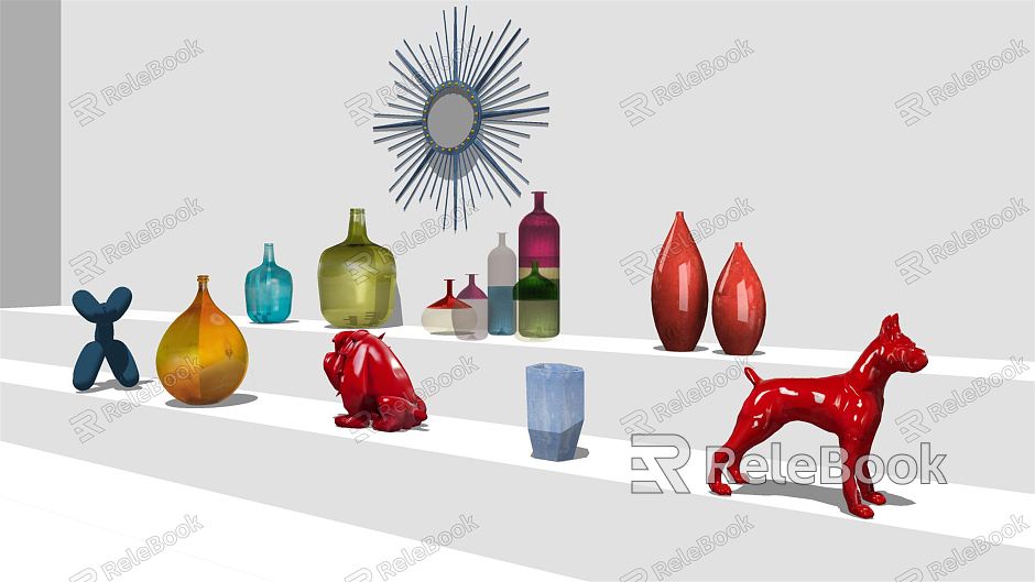 Modern Glass Bottle Decorative Stained Glass Bottle model