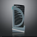 Modern Skyscraper Building Design With Curved Lines Vertical Stripes And Square Base