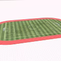 Soccer Football Field With Green Grass White Lines And Goal Net