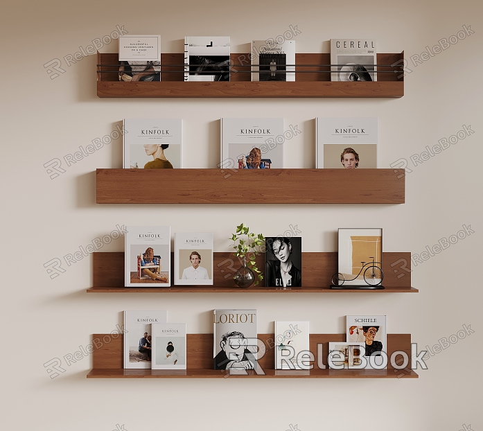 Modern Bookshelf Storage Rack model