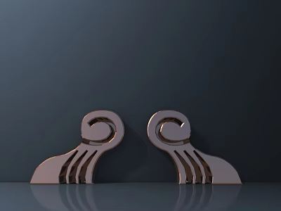 Roadside Traffic Safety Installations With Spiral Metal Structures And Reflective Surfaces 3d model