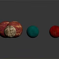 Colorful Decorative Spheres Display With Red Blue Green Gold And Shiny Balls