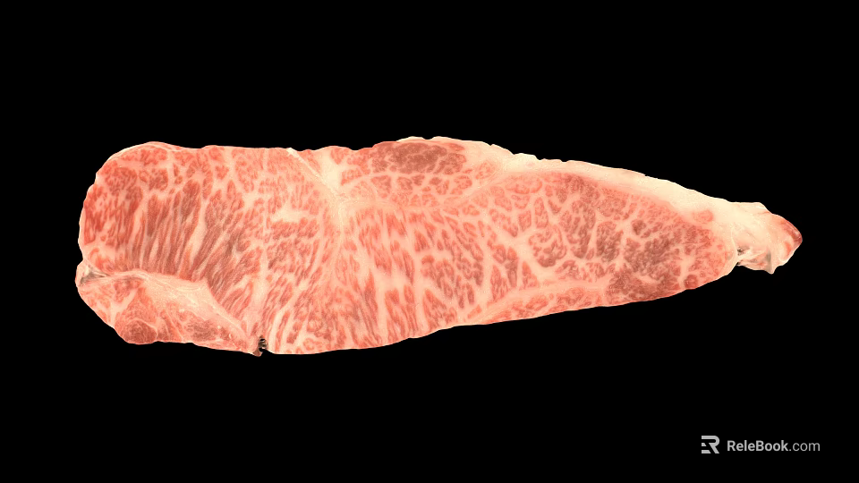 Fresh Raw Marbled Beef With Clear Intricate Marbling Even Fat Distribution And Pink Hue 3d model 
