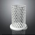 White Cylindrical Perforated Storage Container With Circular Holes And Stable Base 3d model