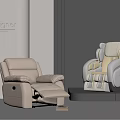 Modern Designer Beige And White Massage Chairs In Stylish Interior