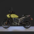 Olive Green Adventure Motorcycle With Black Accents And Star Emblem Design