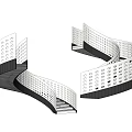Modern Spiral Staircase Design With White Perforated Panels And Black Edges