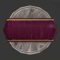 Elegant Decorative Table With Purple Cloth Cover Gold Trim And Claw Leg Design