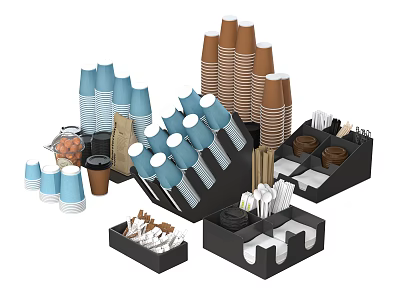 Paper Cup Holder Combination Cup Paper Cup Milk Tea Cup Beverage Cup 3d model