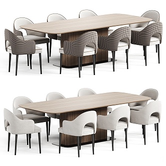 Modern Dining Table and Chair Combination Dining Table Dining Chair Single Chair 3d model