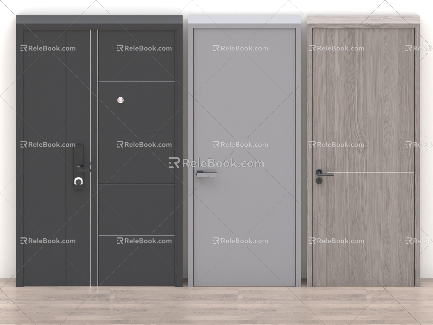 door wooden door bedroom door meeting room door office door double door sliding door security door living room door 3d model