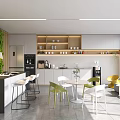 Modern Break Room Interior With Green Plant Wall Cabinets Coffee Machine And Tables Chairs