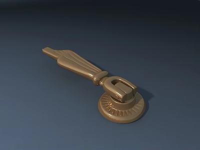 Golden Ornate Metal Decorative Handle For Furniture Or Door Accessory 3d model