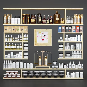 Cosmetic container shelf 3d model