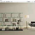 Bookshelf Glass Bookshelf Acrylic Bookshelf 3d model