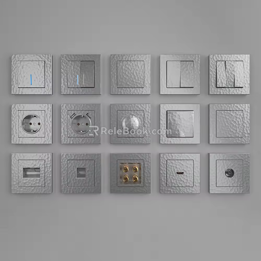 Modern socket switch panel 3d model