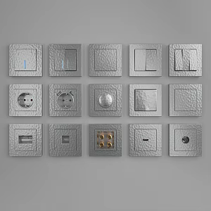 Modern socket switch panel 3d model